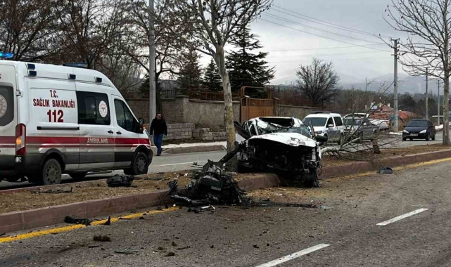 Kontrolden çıkan otomobil ağaca çarptı: 1 yaralı