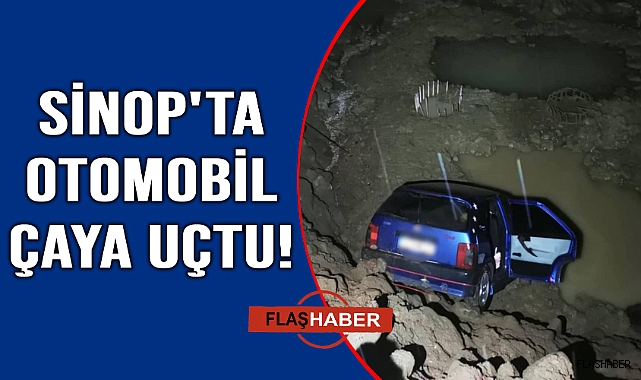 Kontrolden çıkan otomobil çaya uçtu