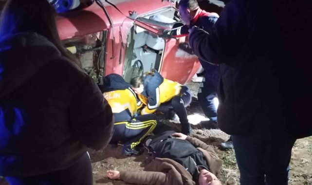 Kontrolden çıkan otomobil tarlaya devrildi: 1 yaralı