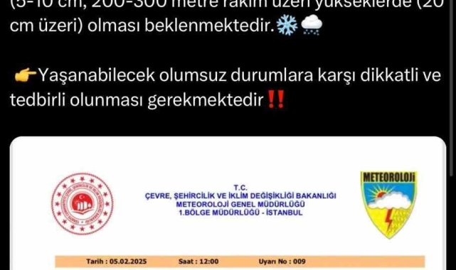 Sakarya Valiliğinden yoğun kar uyarısı