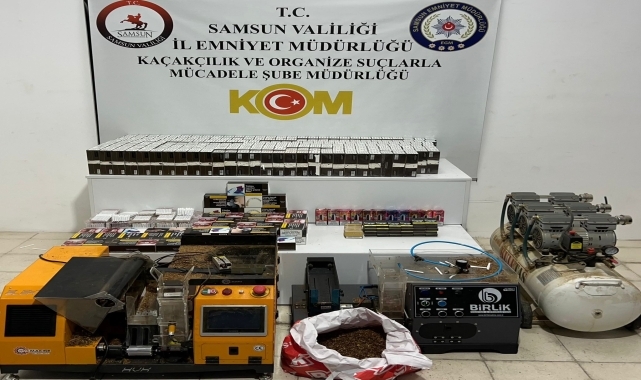 Samsun'da kaçak tütün operasyonunda 2 zanlı yakalandı