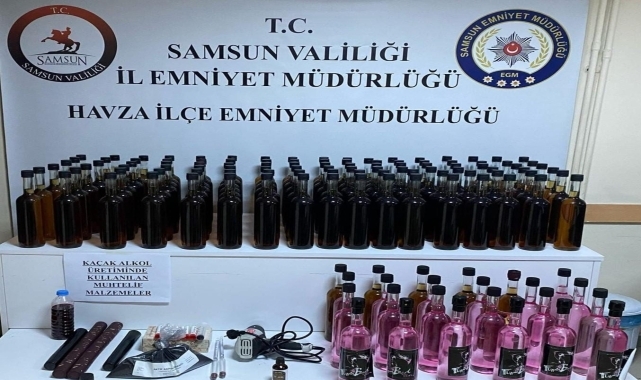 Samsun'da sahte içki operasyonunda 5 zanlı yakalandı