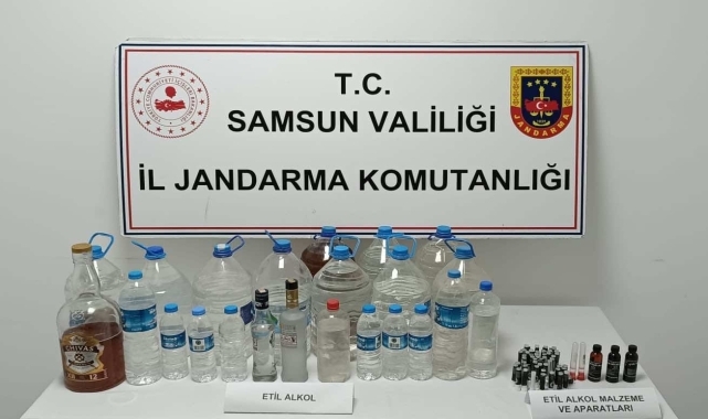 Samsun'da sahte içki üreten şüpheli yakalandı