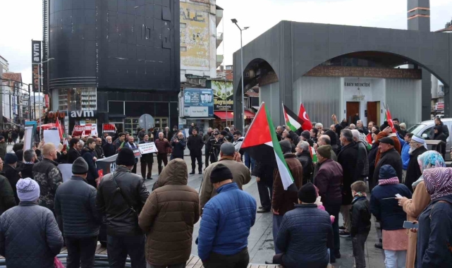 Samsunlulardan ABD ve İsrail'e tepki: "Gazze boşaltılamaz"