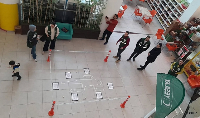 Sinop'ta olay yeri konseptli farkındalık etkinliği