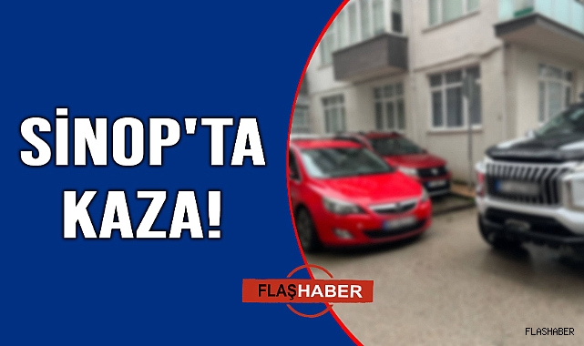 Sinop'ta otomobil pikaba çarptı