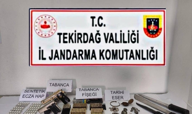 Tekirdağ'da düzenlenen operasyonlarda silah, uyuşturucu ve tarihi eser ele geçirildi