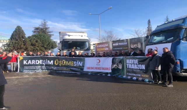 Trabzon'dan Hatay'daki depremzedelere ramazan kolisi gönderildi