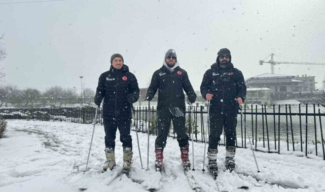 Uludağ&#039;da değil Esenler&#039;de kayak yaptılar
