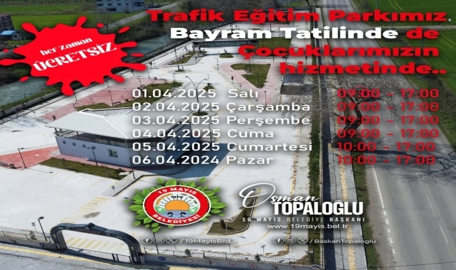 19 Mayıs ilçesinde Çocuk Trafik Eğitim Parkuru bayramda hizmet verecek