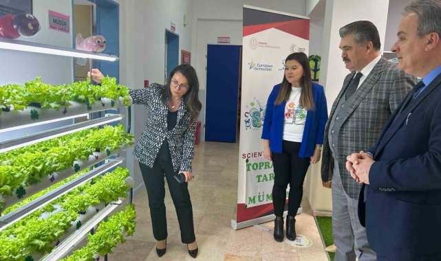 Anaokulunda topraksız tarım, ilk hasat yapıldı