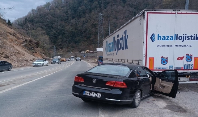 Artvin'de otomobilin park halindeki tıra çarptığı kazada 3 kişi yaralandı