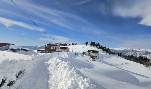 Artvin'de kar kalınlığı 3 metreyi aşan köyün yolu 10 gün sonra açıldı