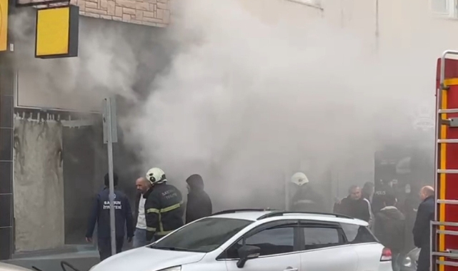 Bafra'da işyeri yangını