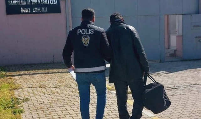 Bandırma'da dolandırıcılıktan aranan şahıs, cezaevine gönderildi