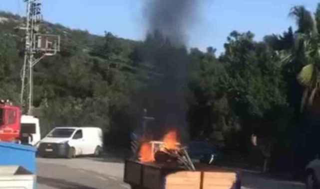 Bodrum'da motosiklet alev topuna döndü