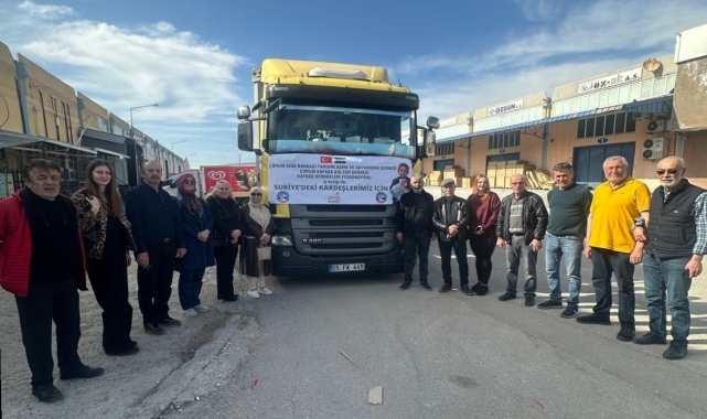 Çorum'dan Suriye'deki savaş mağdurları için 1 tır gıda malzemesi yola çıktı