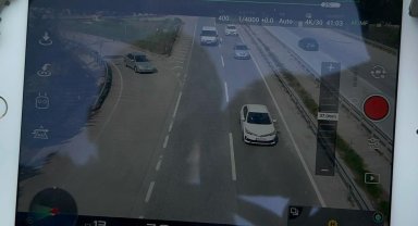 D-100'de dronlu denetim: 1 saatte 50 araca 54 bin lira ceza