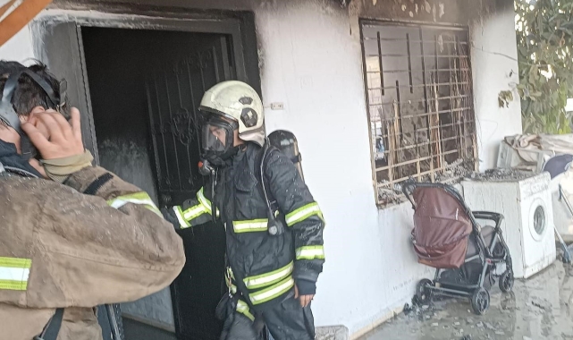 Dörtyol'da yanan ev kullanılmaz hale geldi