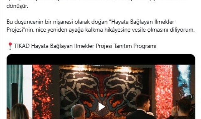 Emine Erdoğan'dan "Hayata Bağlayan İlmekler" projesi paylaşımı