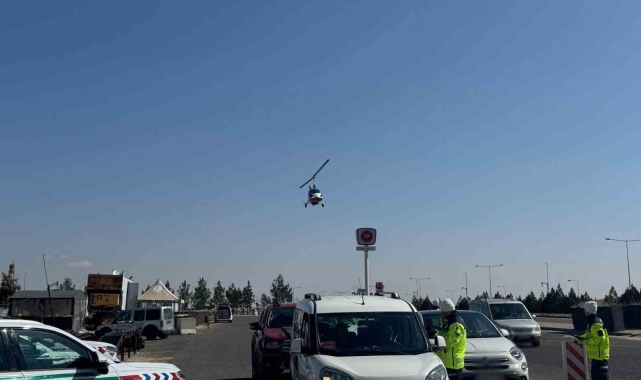 Gaziantep'te cayrokopter destekli trafik denetimi: 10 araç trafikten men edildi