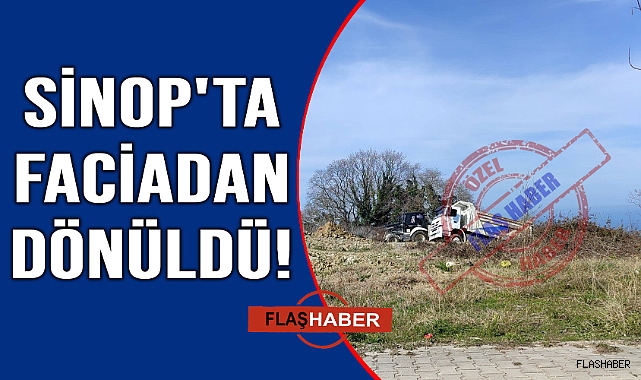 Hafriyat kamyonu asılı kaldı