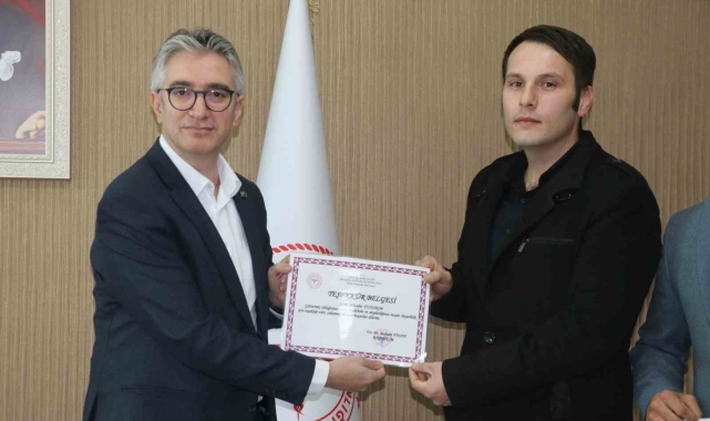 Hayat kurtaran personele teşekkür belgesi