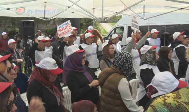 HİZMET-İŞ Sendikası işten çıkarılan işçiler için Altındağ Belediyesi önünde direniş çadırı açtı