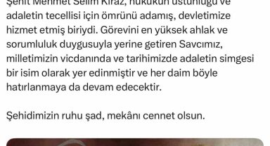 İletişim Başkanı Fahrettin Altun, şehit Savcı Mehmet Selim Kiraz'ı andı