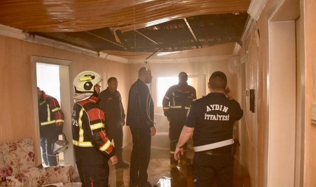 İtfaiye personelinin evinde çıkan yangın ekipleri alarma geçirdi