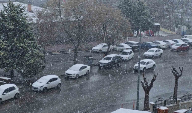 Karaman, yağan karla beyaza büründü