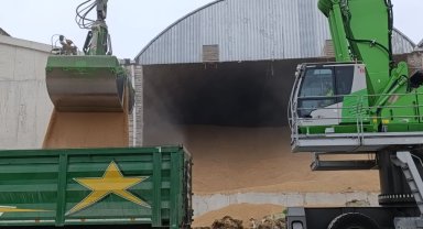 Karasu Limanı'ndaki deponun perde duvarı yıkıldı: Tahıllar yola saçıldı