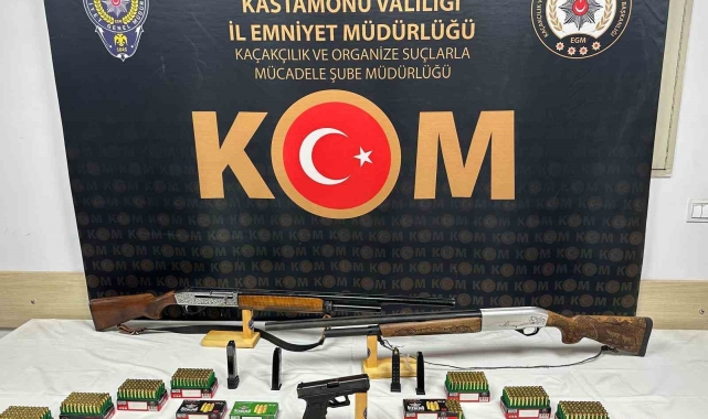 Kastamonu'da 3 adet silah ele geçirildi: 2 gözaltı