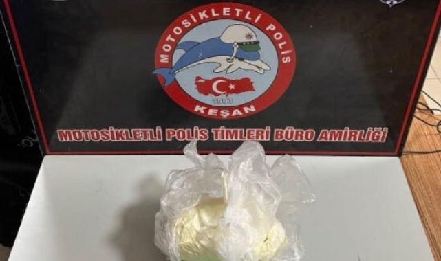 Keşan'da polisin durdurduğu şüpheliden 719,96 gram uyuşturucu ele geçirildi