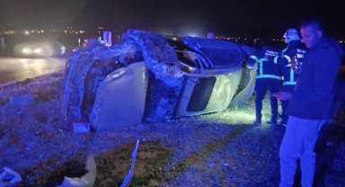 Kırıkhan'da takla atan otomobilin sürücüsü yaralandı