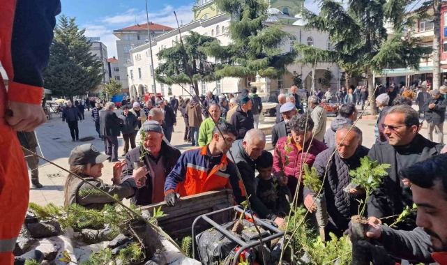 Kocaali'de vatandaşlara ücretsiz meyve fidanı dağıtıldı