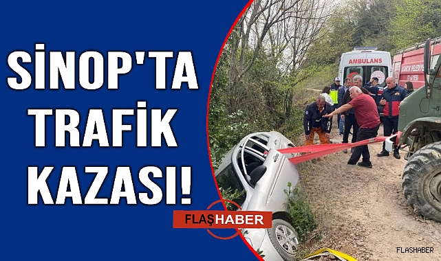 Kontrolden çıkan araç şarampole devrildi