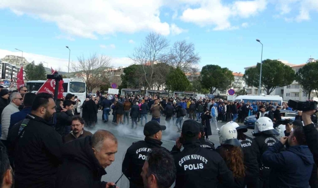 Muğla'da İmamoğlu protestosuna biber gazlı müdahale
