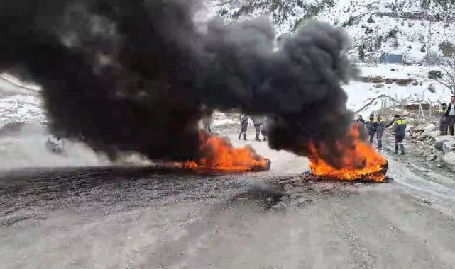 Niğde'de Maden köyünde işçi eylemi