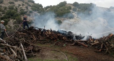 Odun yığınından başlayan yangın paniğe neden oldu