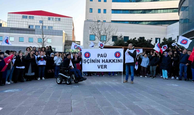 Pamukkale Üniversitesi çalışanları eşit çalışma şartı ve ücret için eylem yaptı