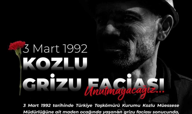 Rektör Özölçer'den 3 Mart 1992 Kozlu Grizu Faciası'nın yıl dönümünde anma mesajı