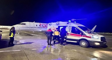 Rize'de MFS tedavisi gören çocuk ambulans uçakla Ankara'ya sevk edildi