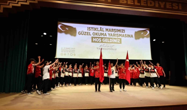Şahinbeyli öğrenciler İstiklal Marşını en güzel okumak için yarıştı