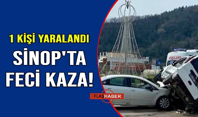 Sinop'ta iki otomobil çarpıştı: 1 yaralı