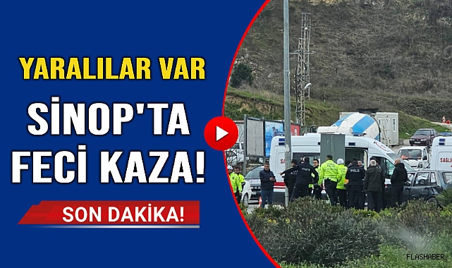 Sinop'ta iki otomobil çarpıştı:Yaralılar var