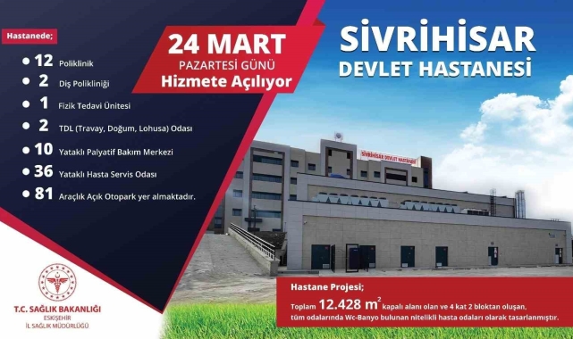 Sivrihisar Devlet Hastanesi 24 Mart'ta hizmete açılıyor