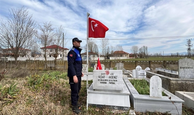 Terme'de şehit mezarlarına bakım yapıldı