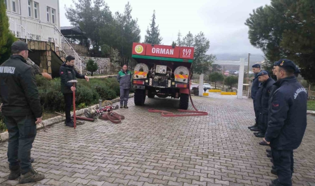 Yerkesik'te Jandarma personeline yangın önleme ve söndürme eğitimi verildi