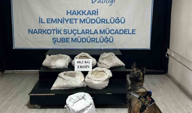 Yüksekova'da 60 kilo eroin ele geçirildi